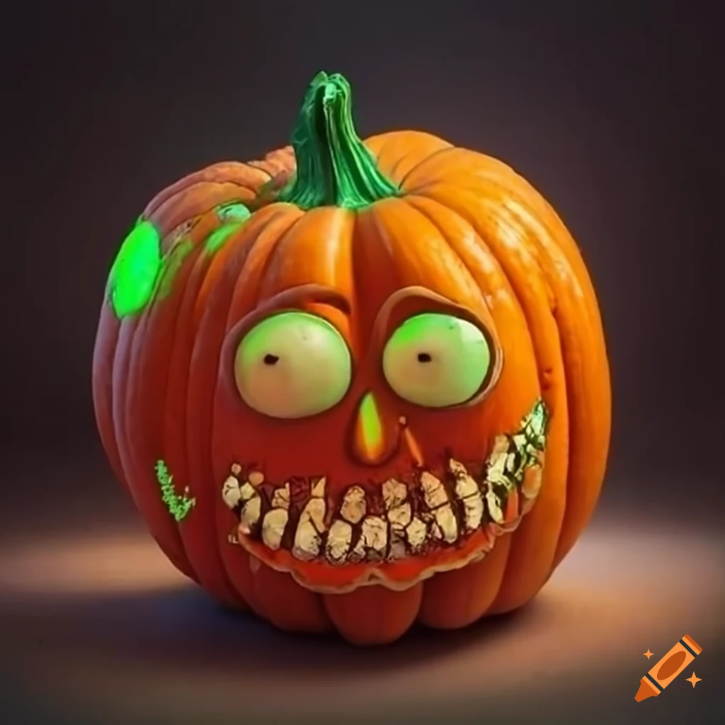 Rick and Morty themed pumpkin