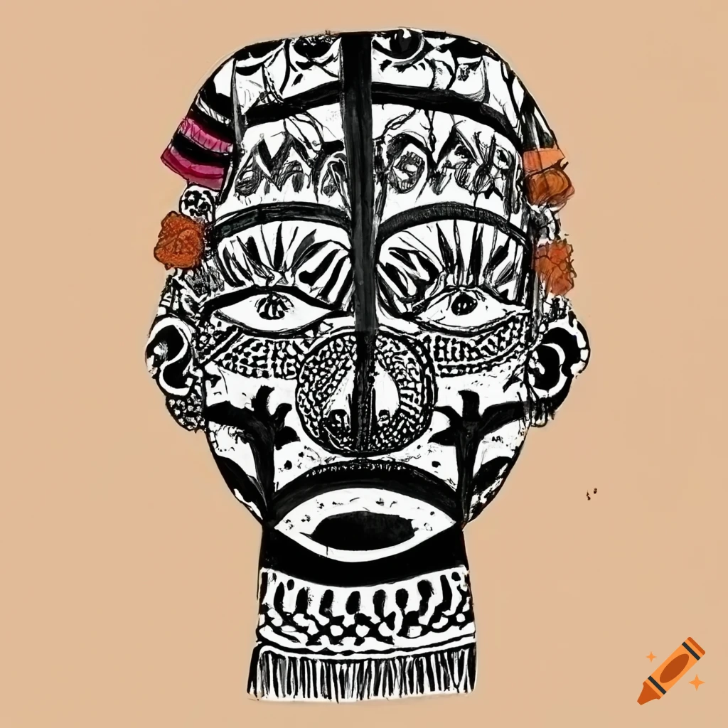 Shop African Tribal Art 2 (PRT_532) - Canvas Art Print - 28in X 28in Canvas  Art Print Online