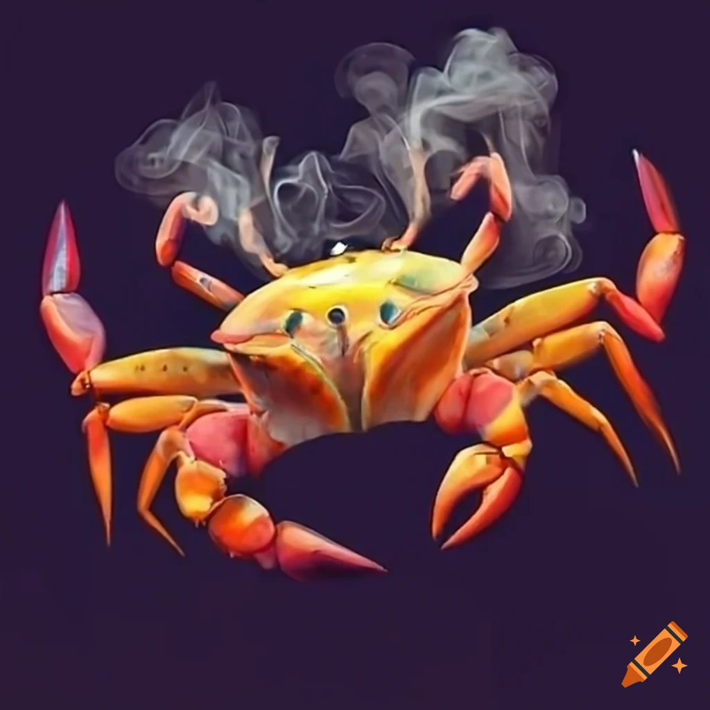 smoking crab with attitude