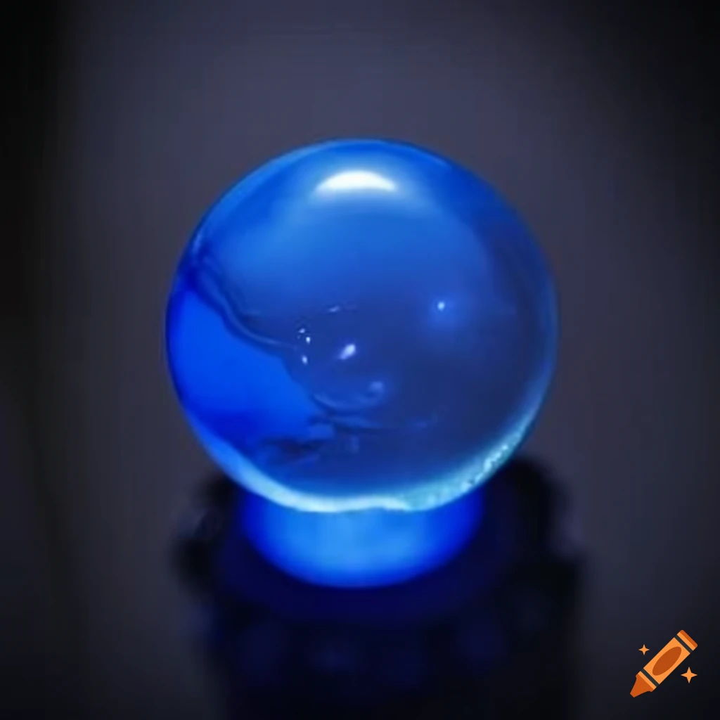 Blue transparent sphere on Craiyon