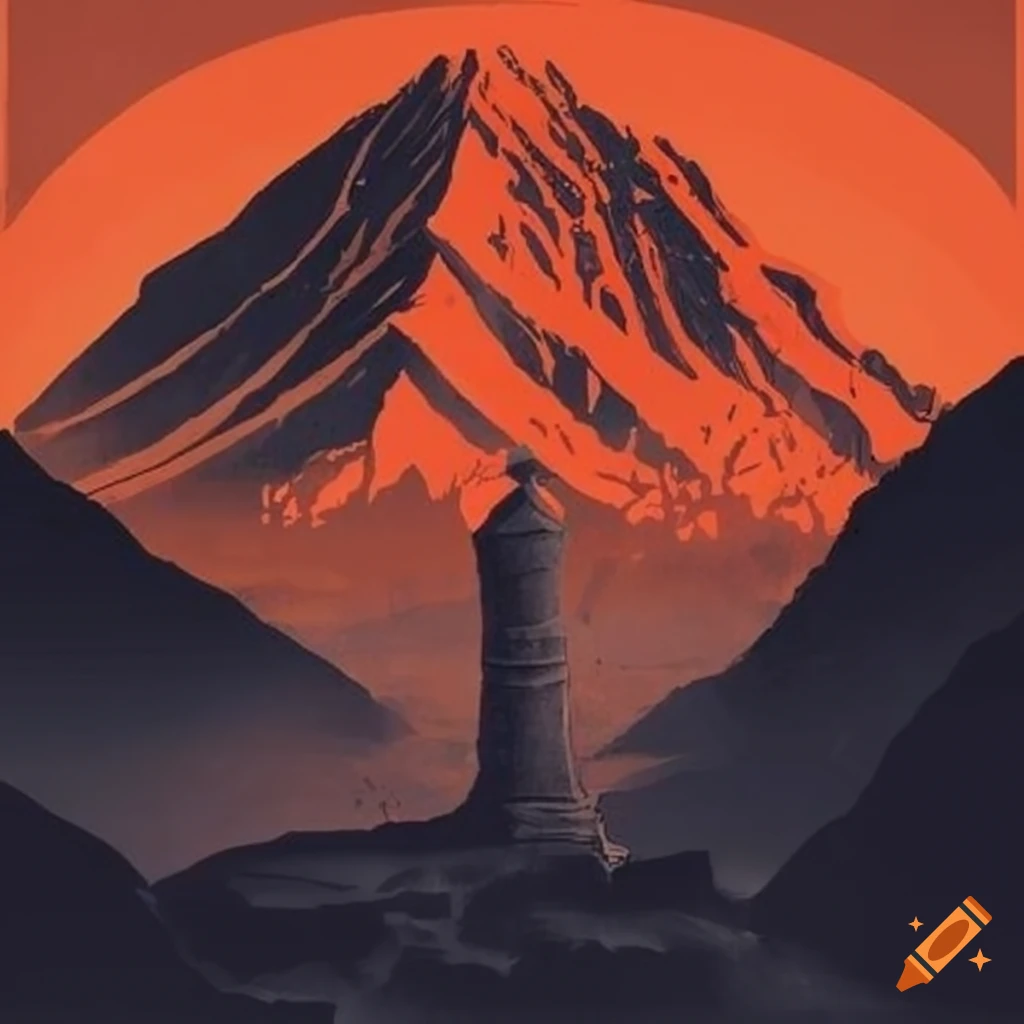 vintage travel poster artwork featuring Mordor
