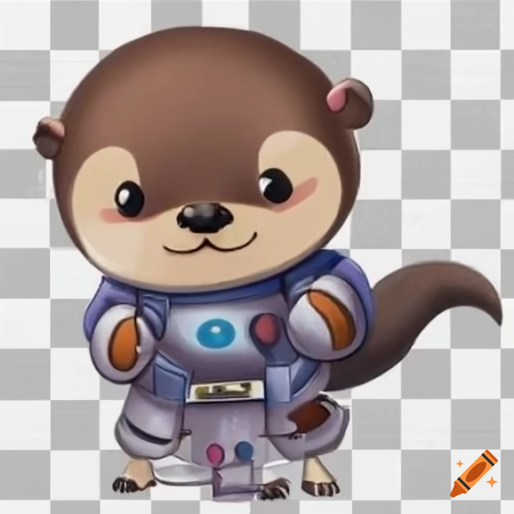 cute otter in a space suit