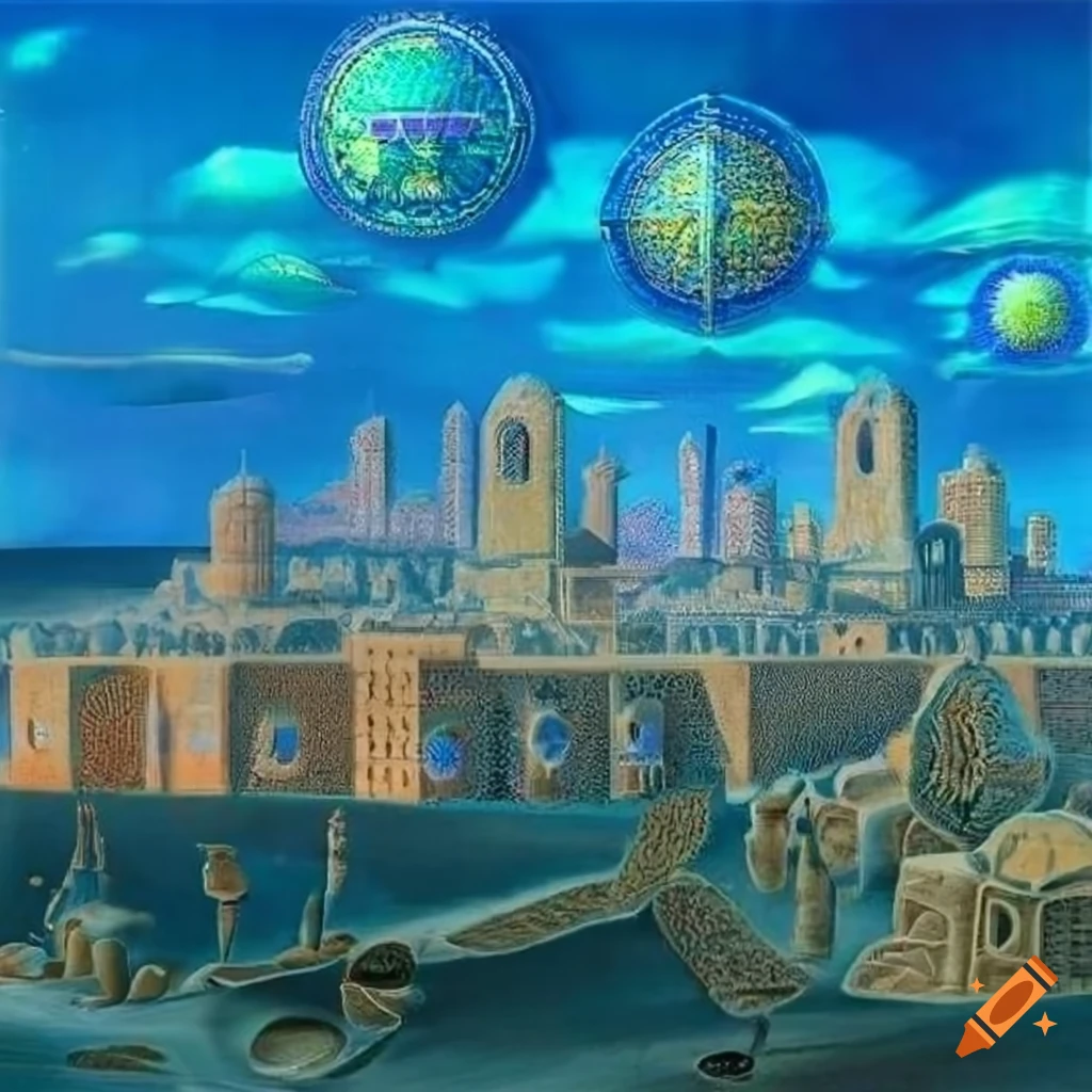medieval persian desert city artwork