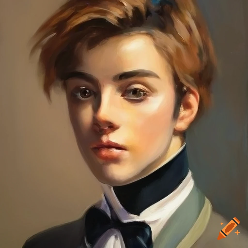 Oil painting of a stylish young man