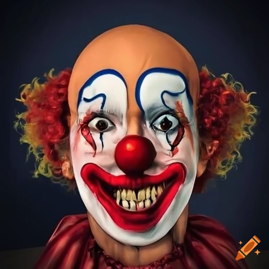 Image of a grinning clown on craiyon