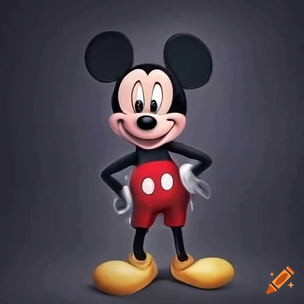 realistic digital artwork of Mickey Mouse