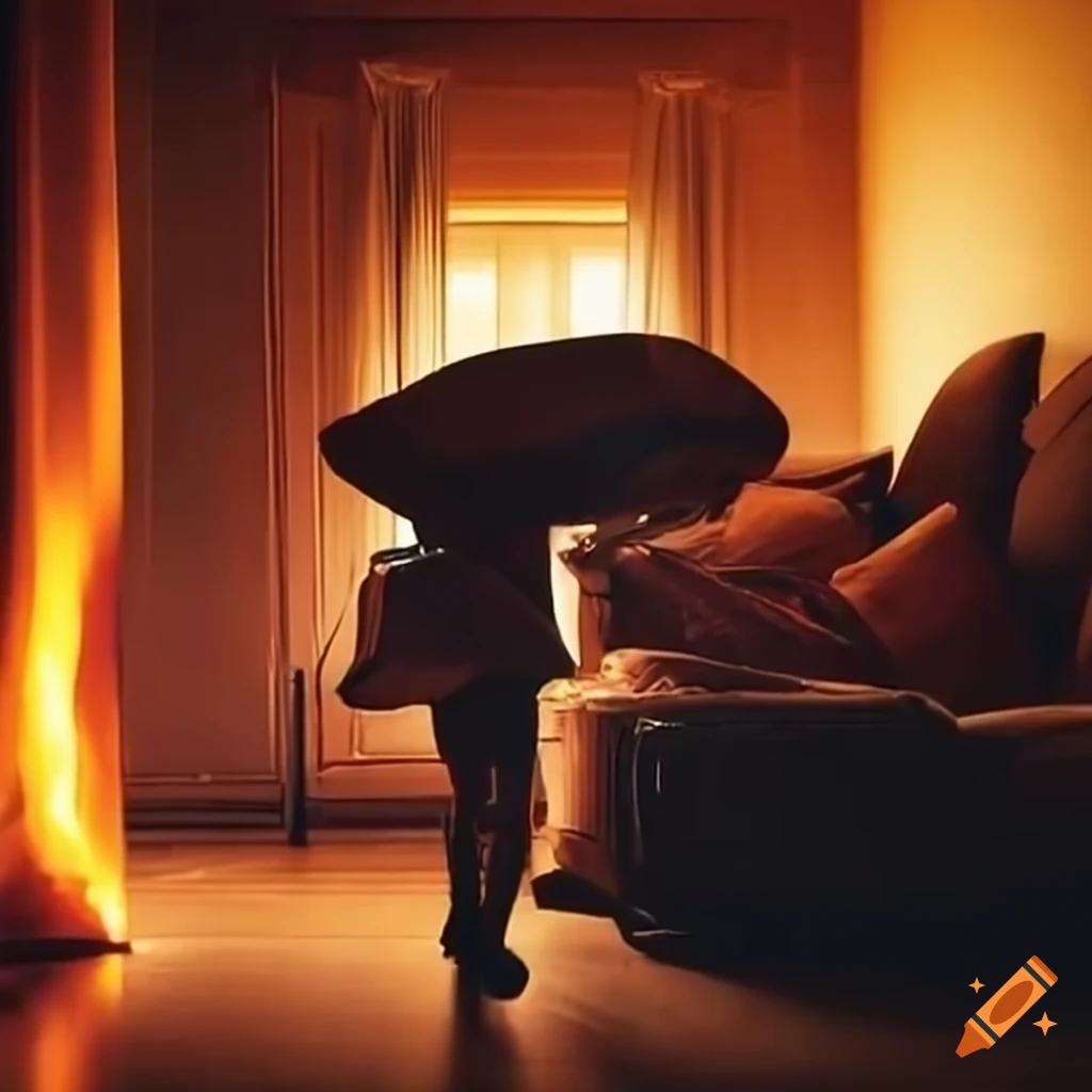 cab driver with luggage in living room