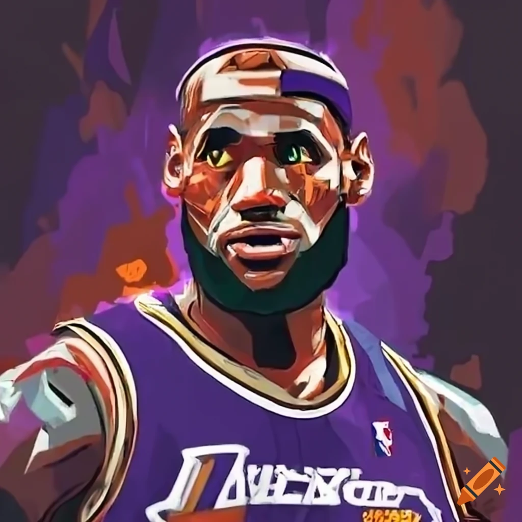 Lebron james depicted as a robot on Craiyon