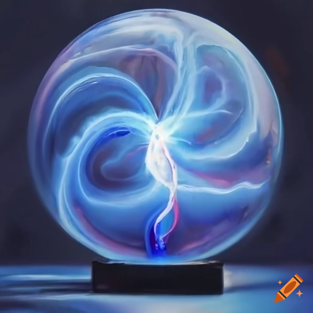 painting of a white plasma glass orb