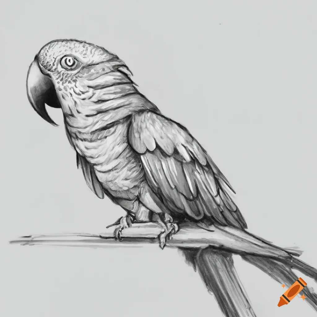 Original Parrot Drawing/Painting 7 3/4