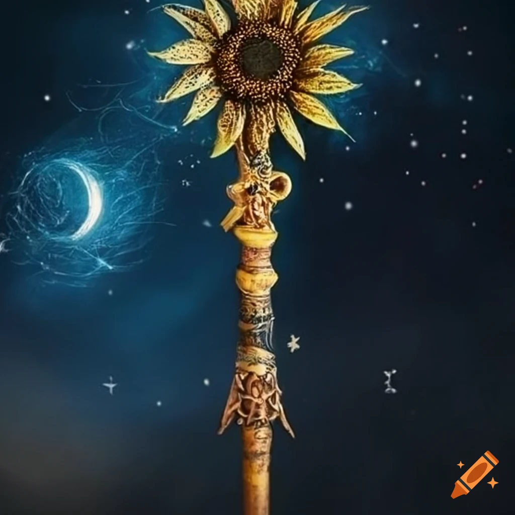 tarot witchcraft with stars and sunflowers