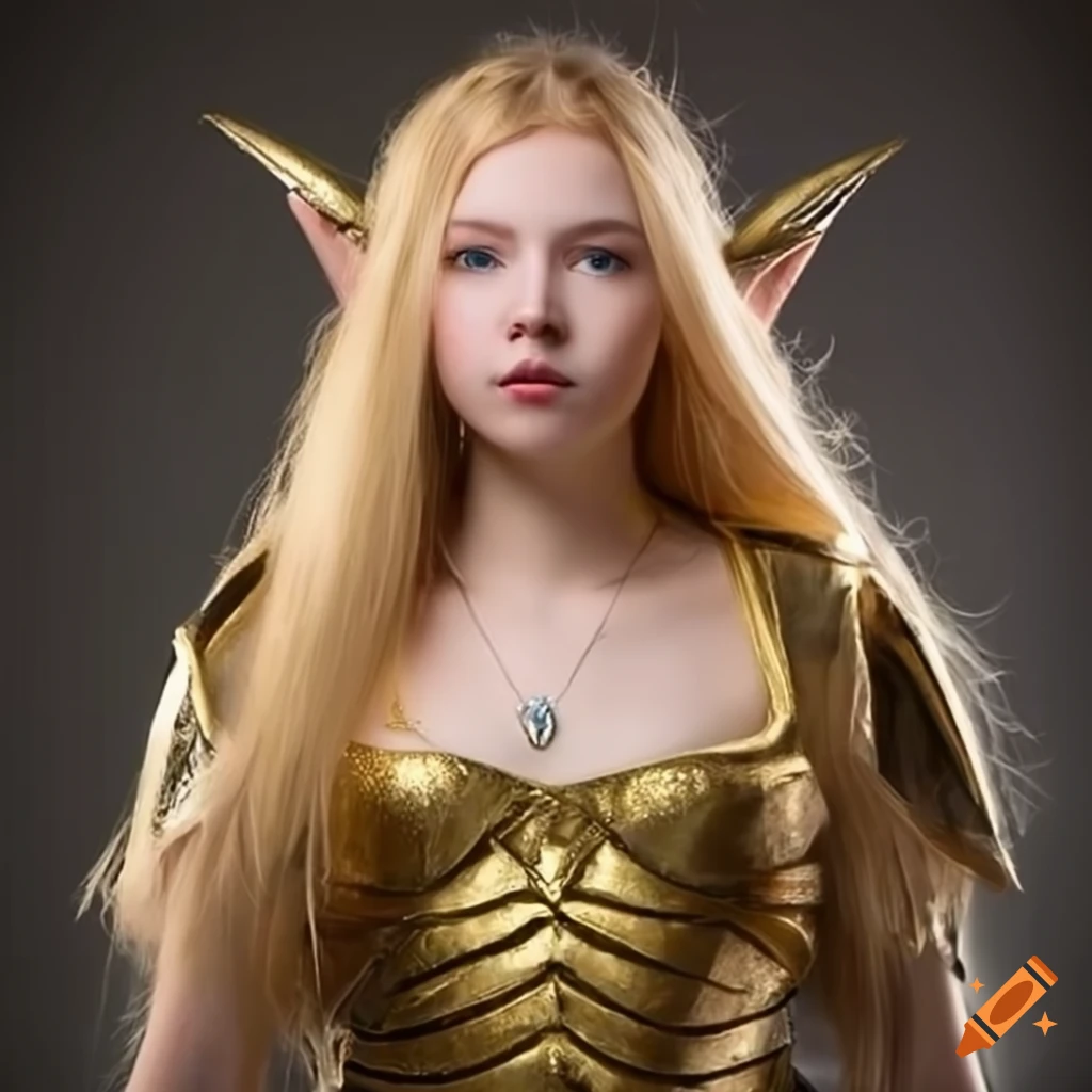 image of a golden-haired elf girl in armor