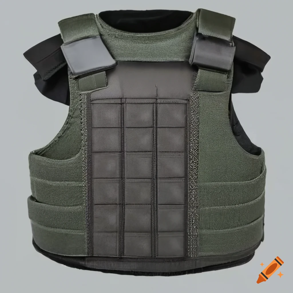 Closeup of a detailed bulletproof jacket on Craiyon