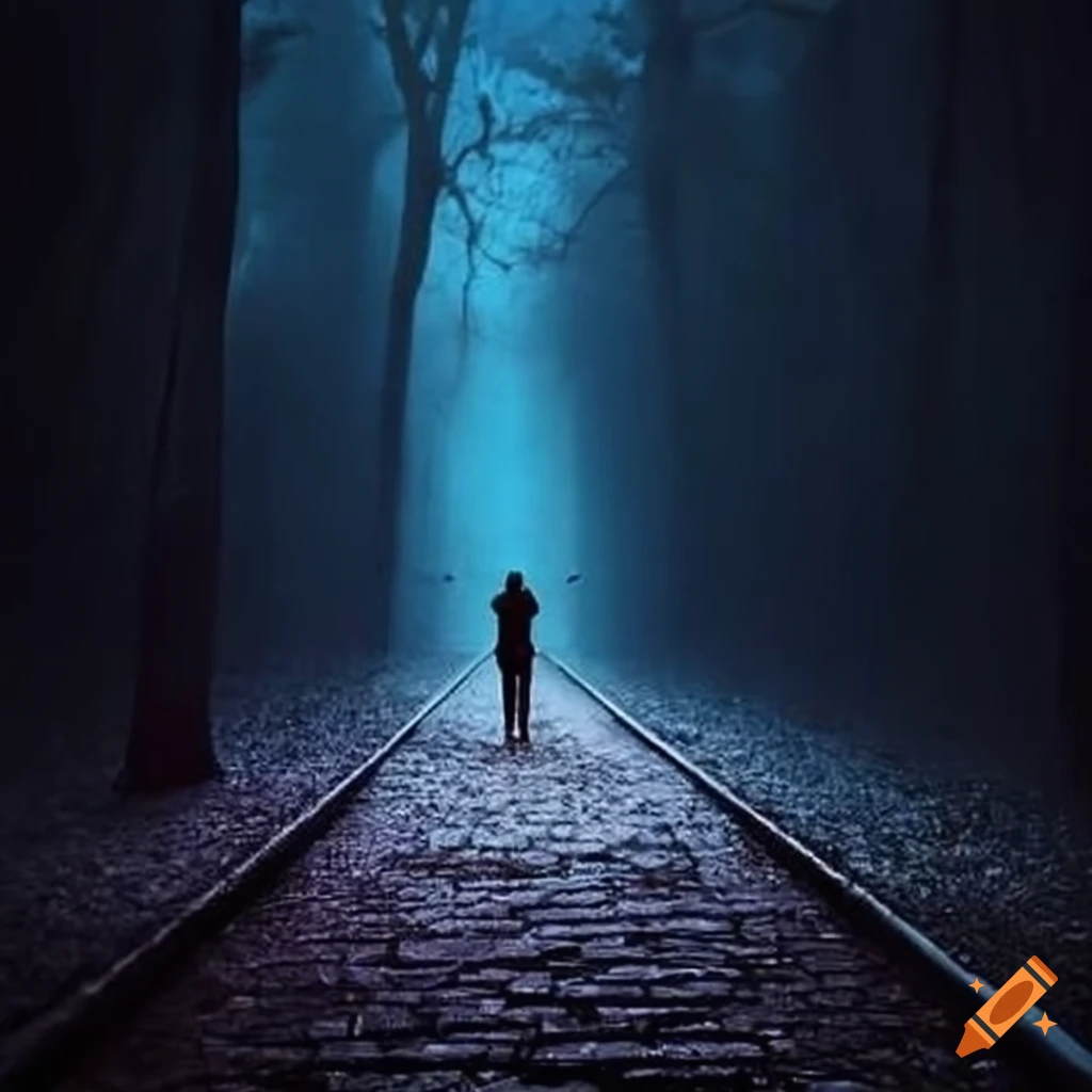 image depicting silent footsteps in darkness