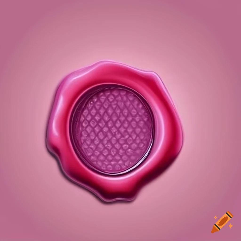 Elegant pink and white wax seal drawing on Craiyon