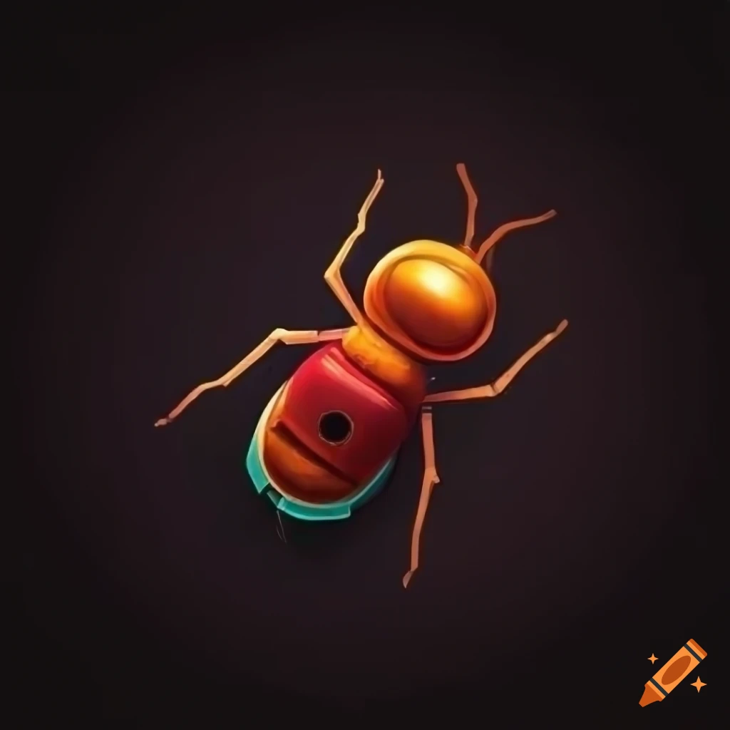 Top down view of a futuristic bug in a 2d game on craiyon