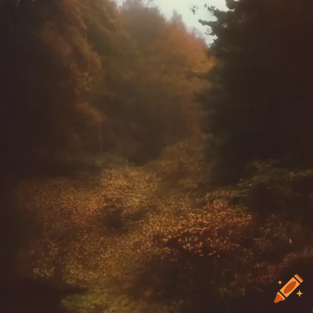vintage rainy landscape with withered flowers