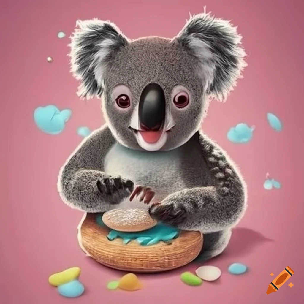 koala chef in a cool pose