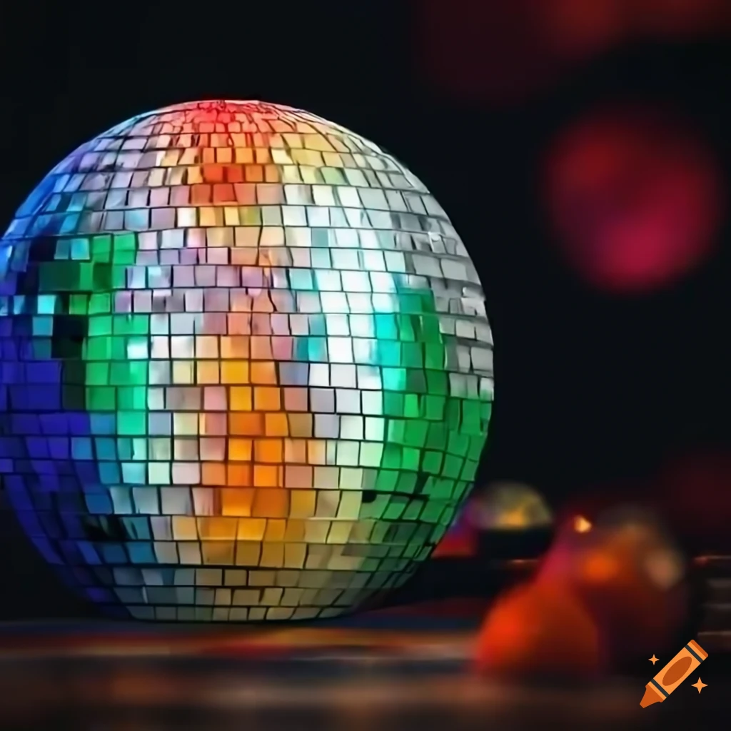 Trippy disco ball with irish, pride, and palestinian flags