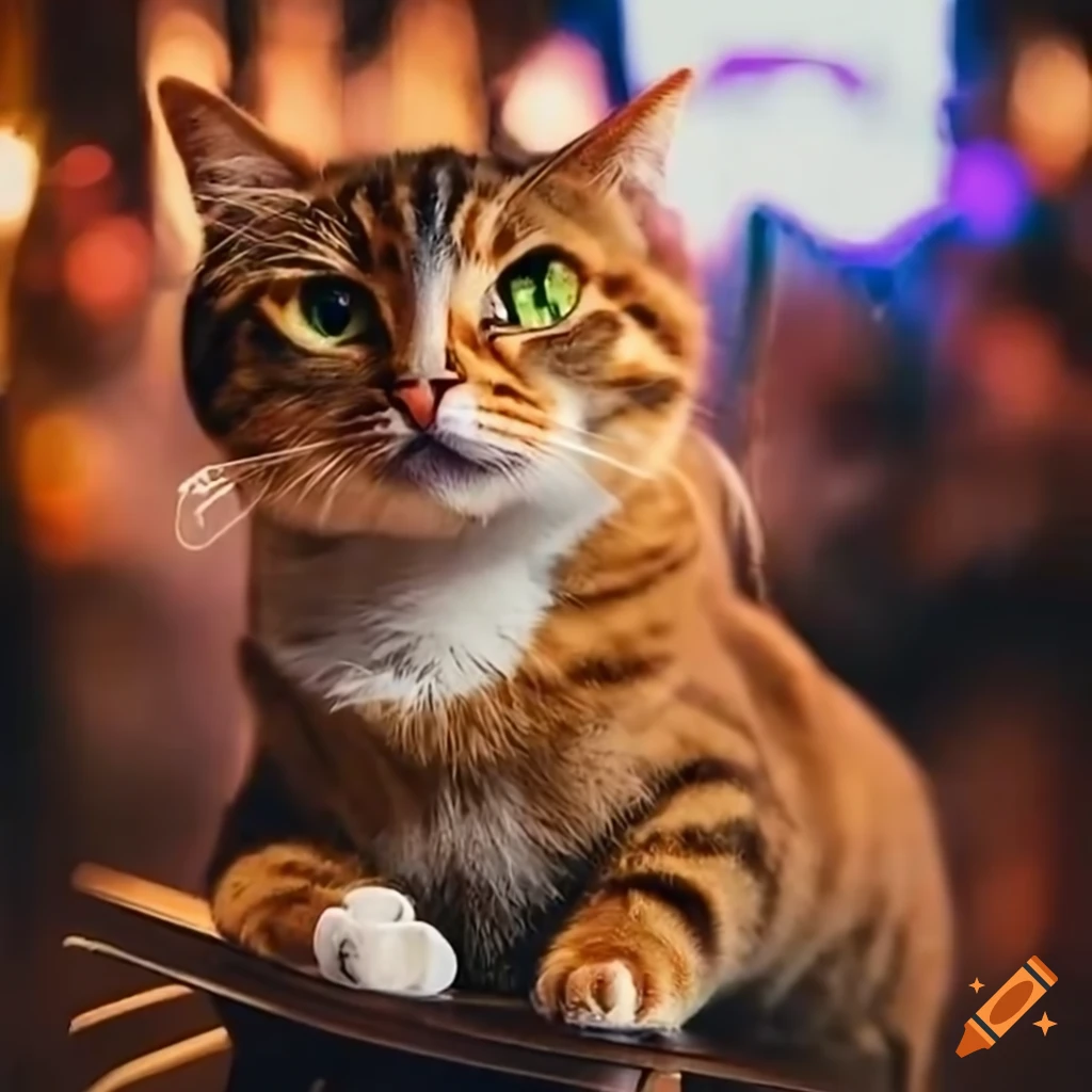 Cats in a busy coffee shop