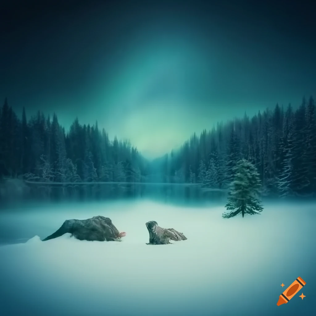 nature-inspired tapestry with snow and grass