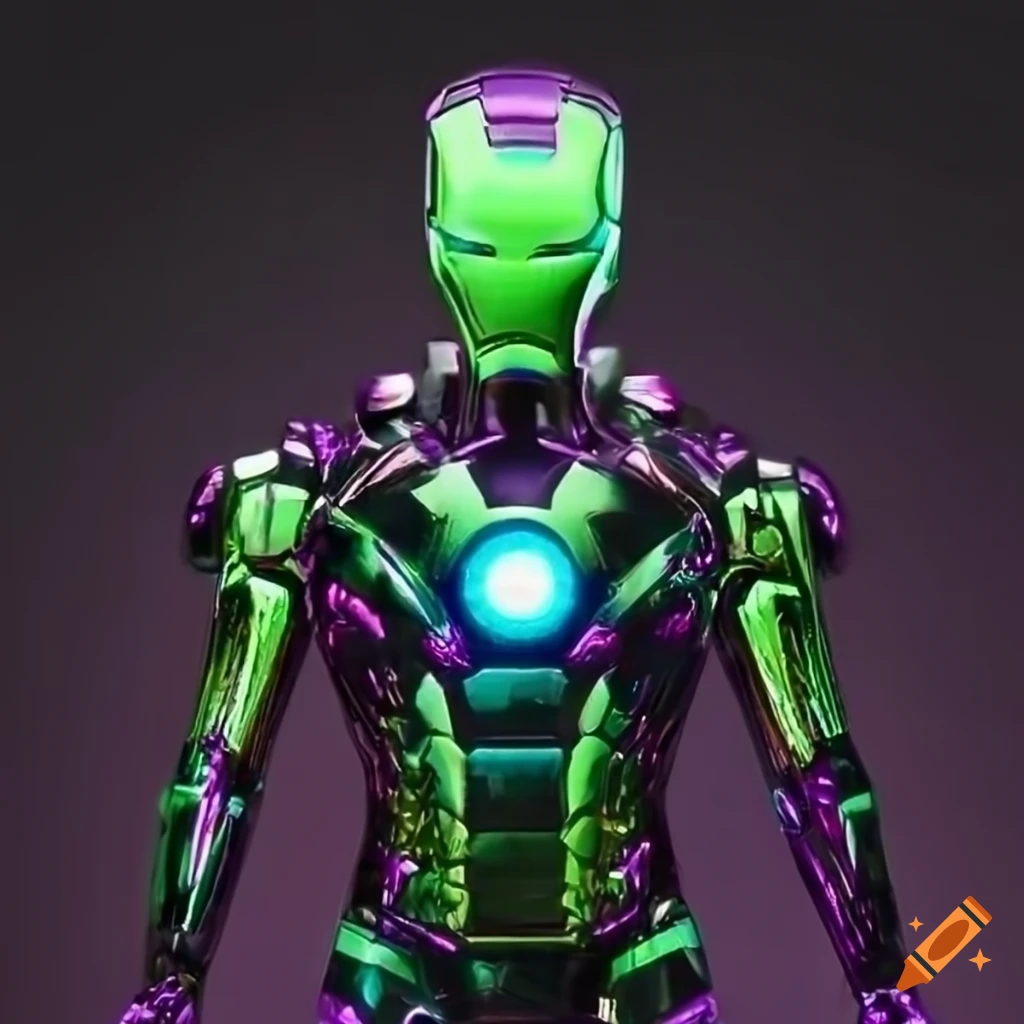 futuristic Ironman and Joker-themed artwork