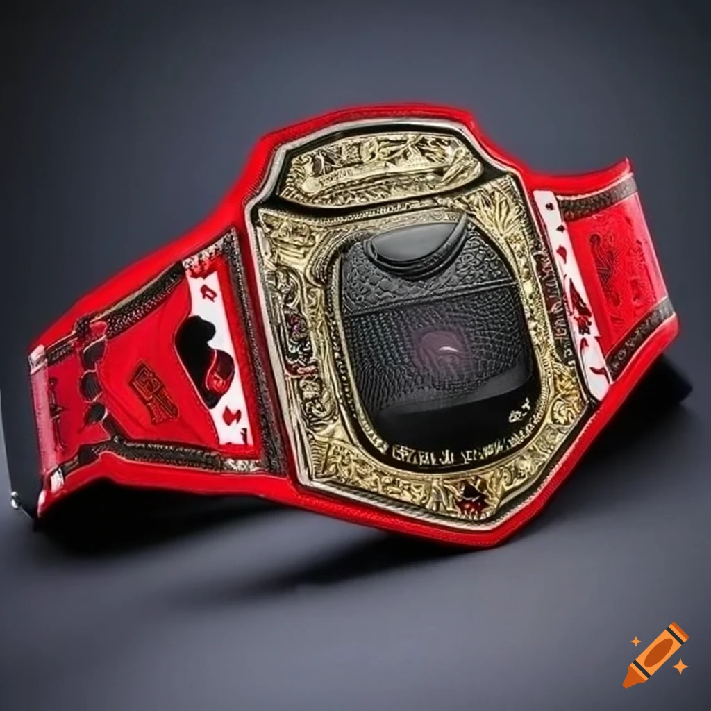 Shiny wrestling championship belt with floral design on it