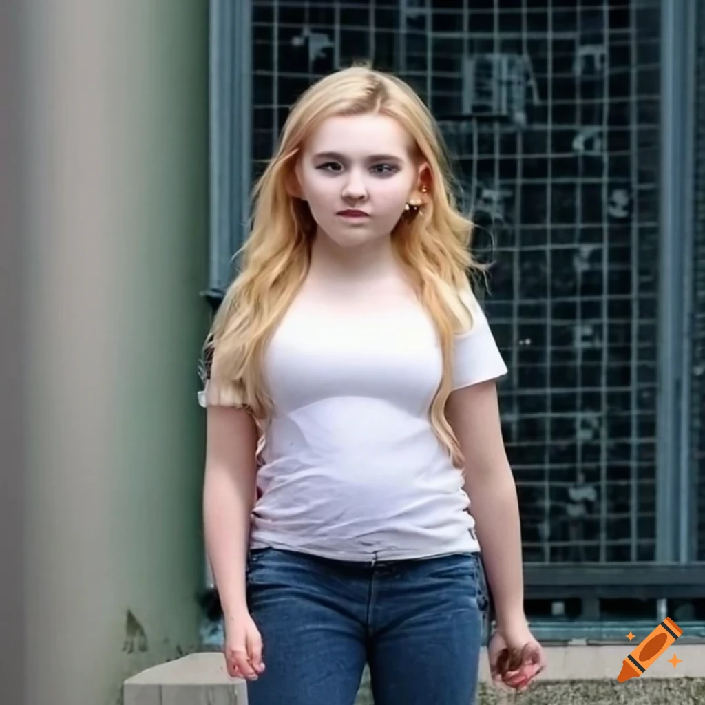 Abigail Breslin In T shirt And Jeans Near Power Substation On Craiyon