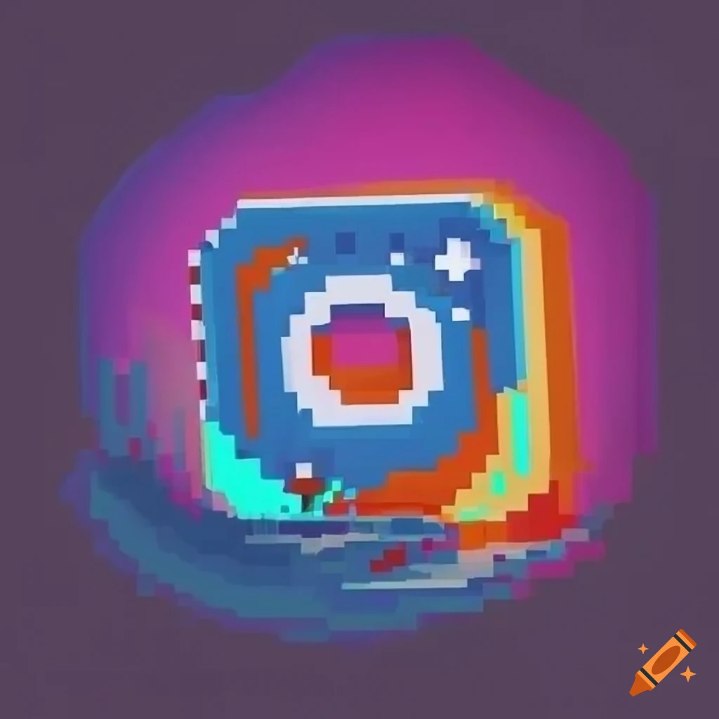 16 bit art instagram logo