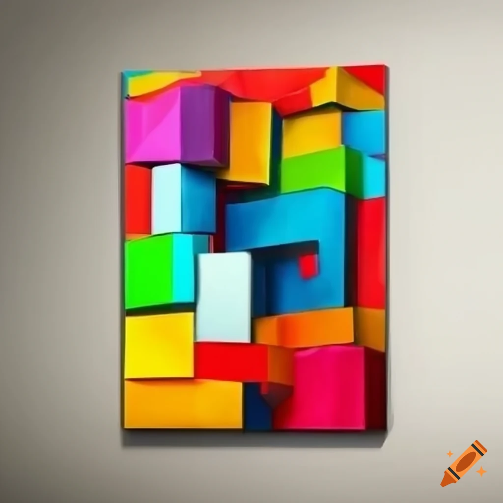 colorful cubist 3D painting