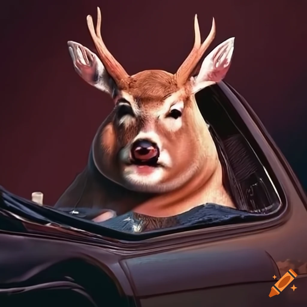 Chris farley's iconic deer in the headlights comedy moment on Craiyon