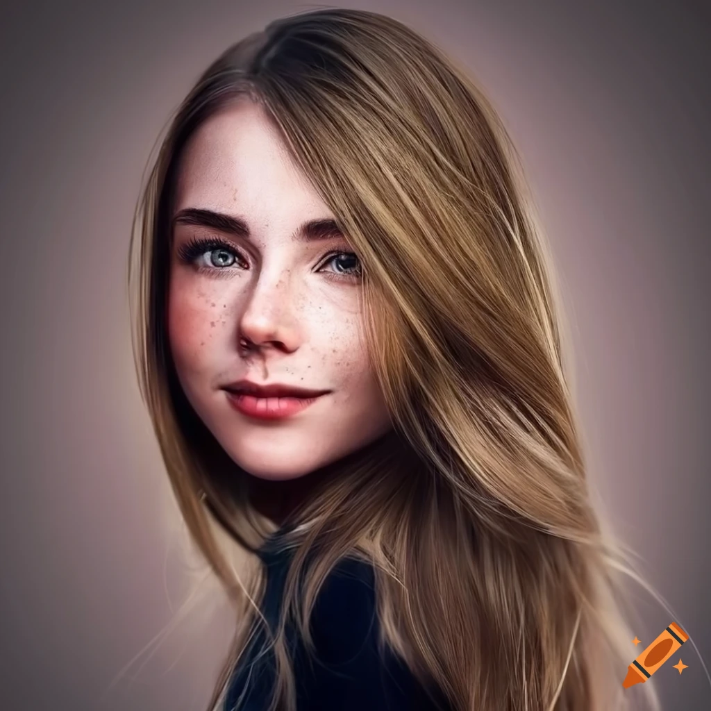 portrait-of-a-smiling-young-woman-with-freckles-on-craiyon