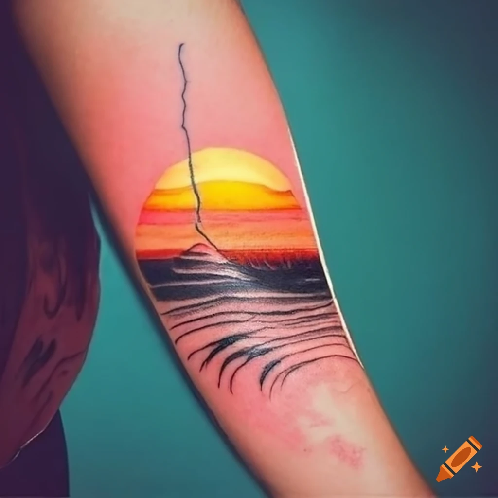 Sunrise tattoo | Single line tattoo, Sunrise tattoo, Line tattoos