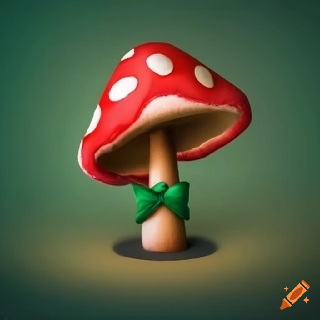 cute mushroom with a bow tie