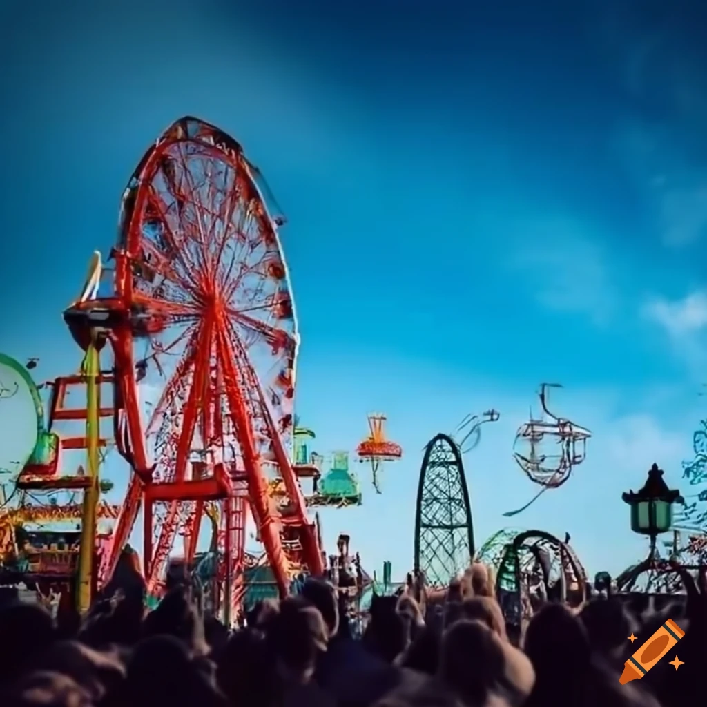 background of an amusement park