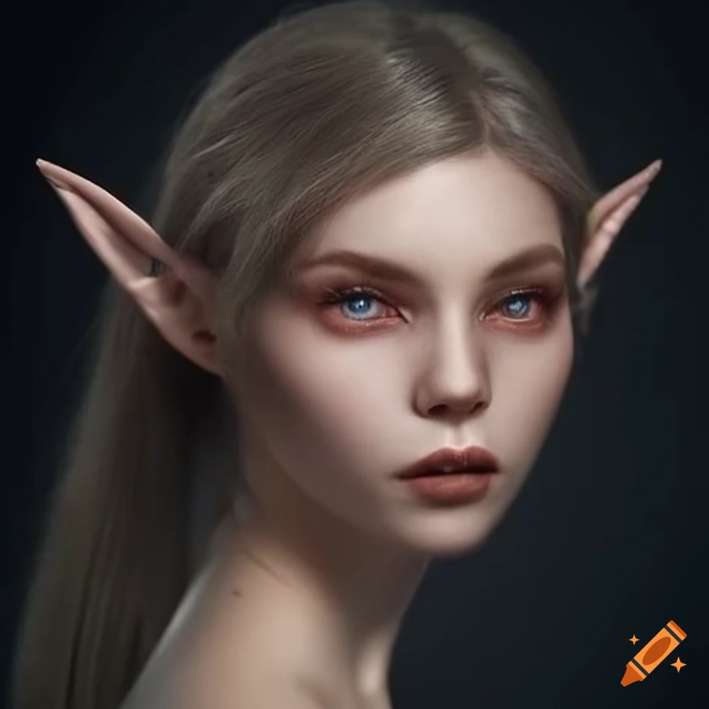 Realistic depiction of an elf girl on Craiyon