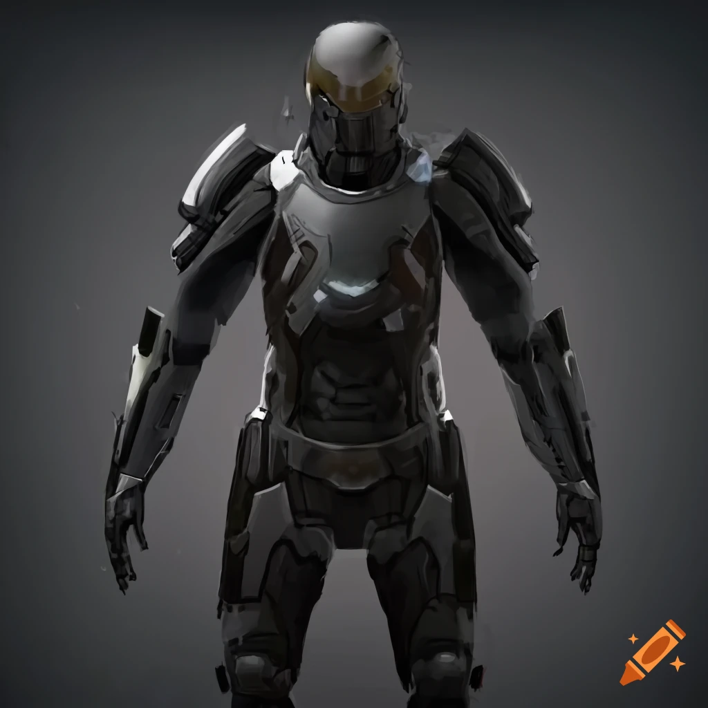 Futuristic combat armor on Craiyon