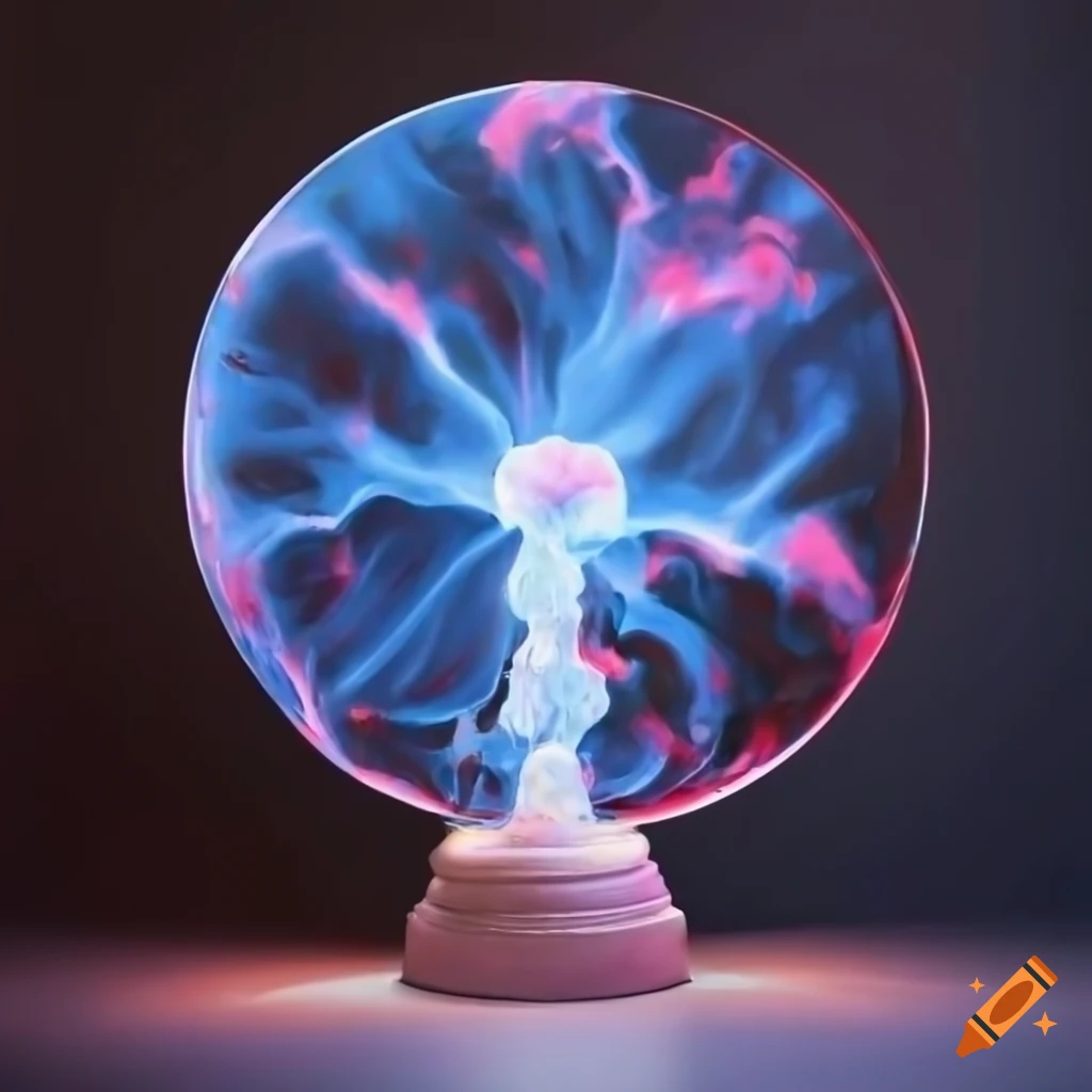 knife palette painting of a white plasma orb on a pedestal
