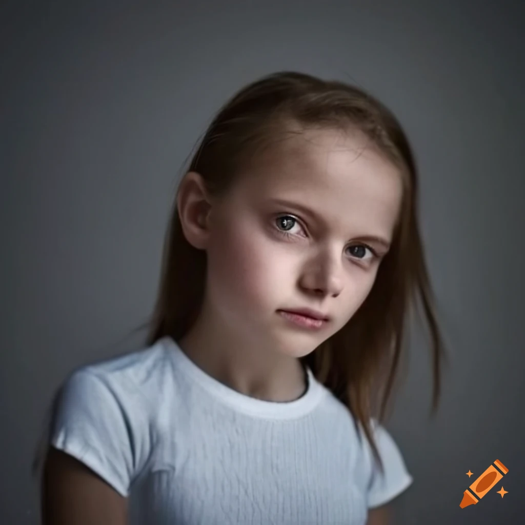 Portrait Of A 13 Year Old Girl With Scratches On Her Chest On Craiyon