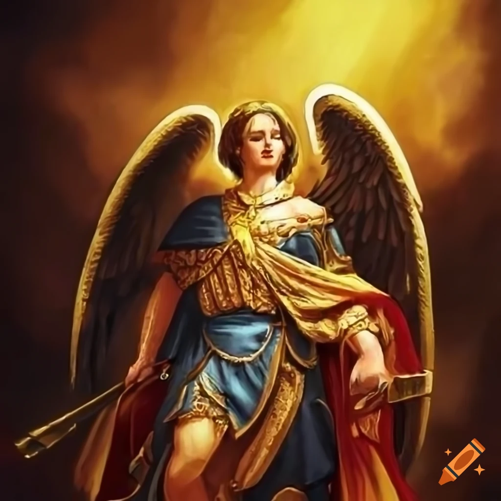 Painterly depiction of archangel michael
