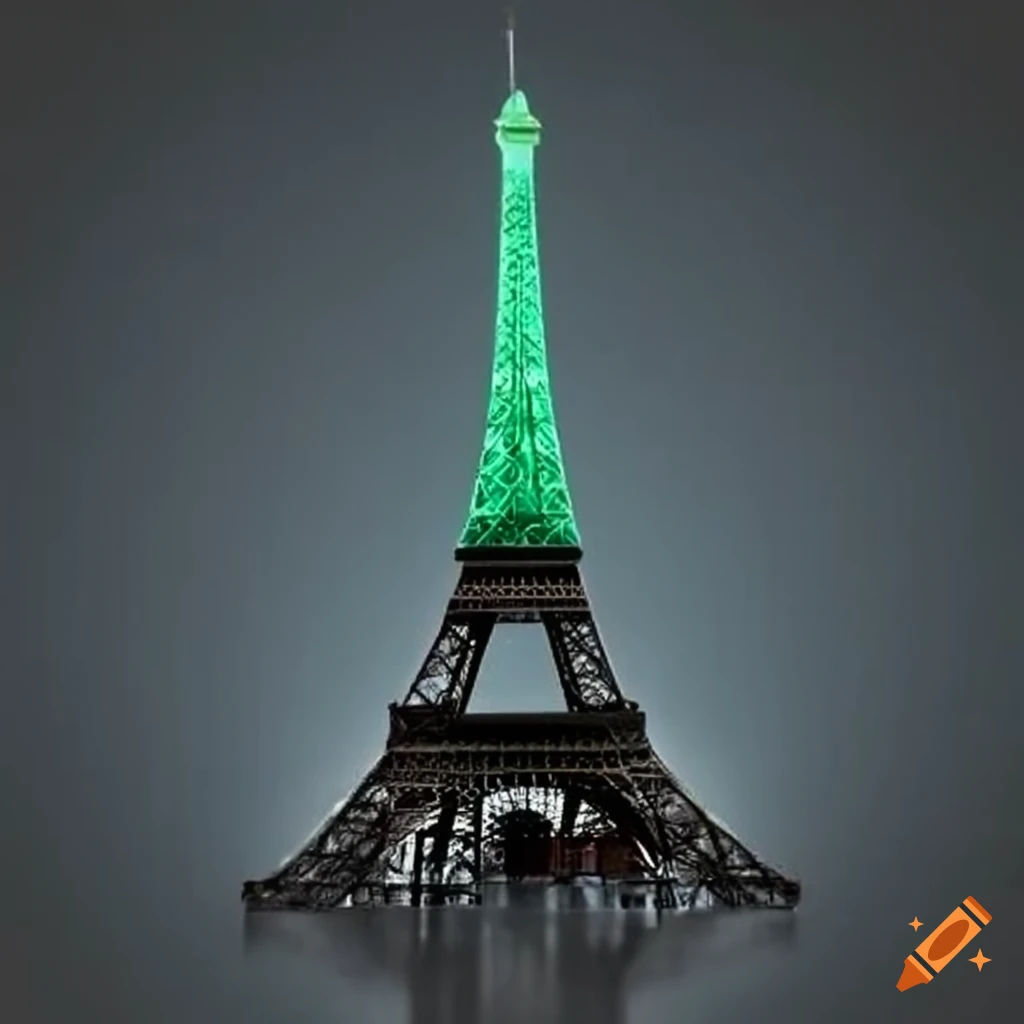 Eiffel Tower with Palestinian flag