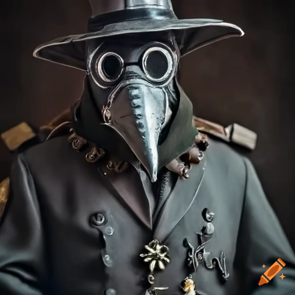 image of a plague doctor with military decorations