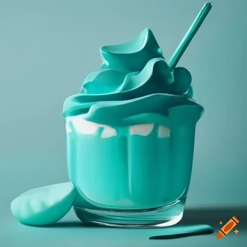 Delicious And Creamy Turquoise Dessert On Craiyon