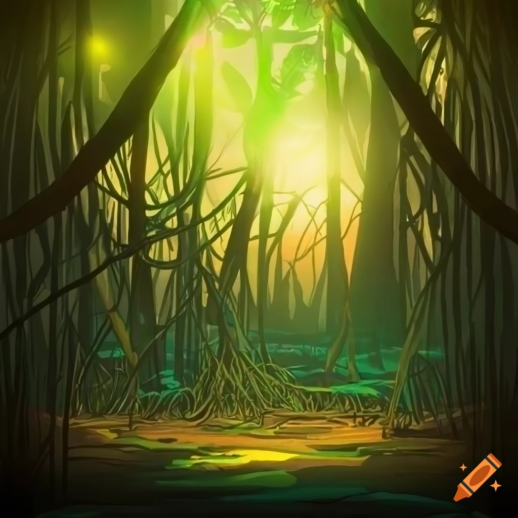 elephant in a jungle, anime fantasy illustration by | Stable Diffusion