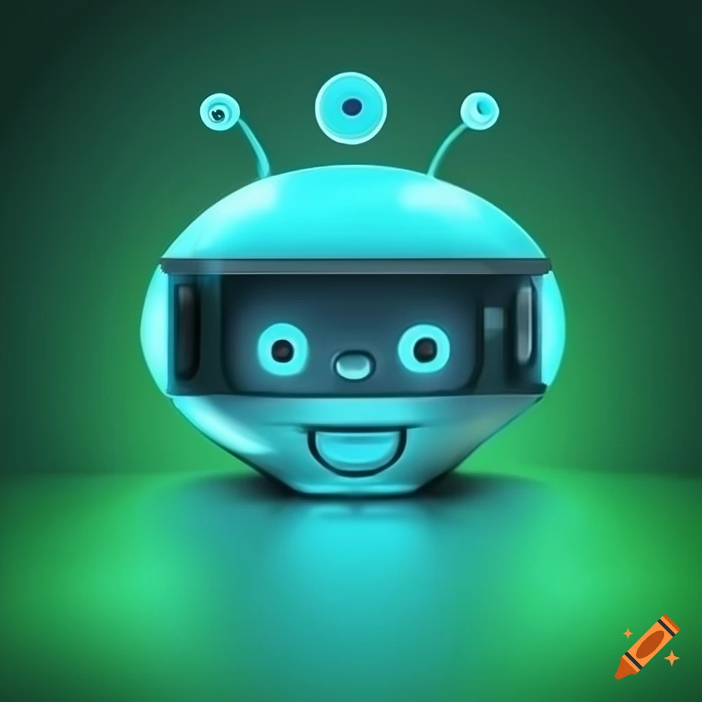 Green and white ai chatbot avatar on Craiyon
