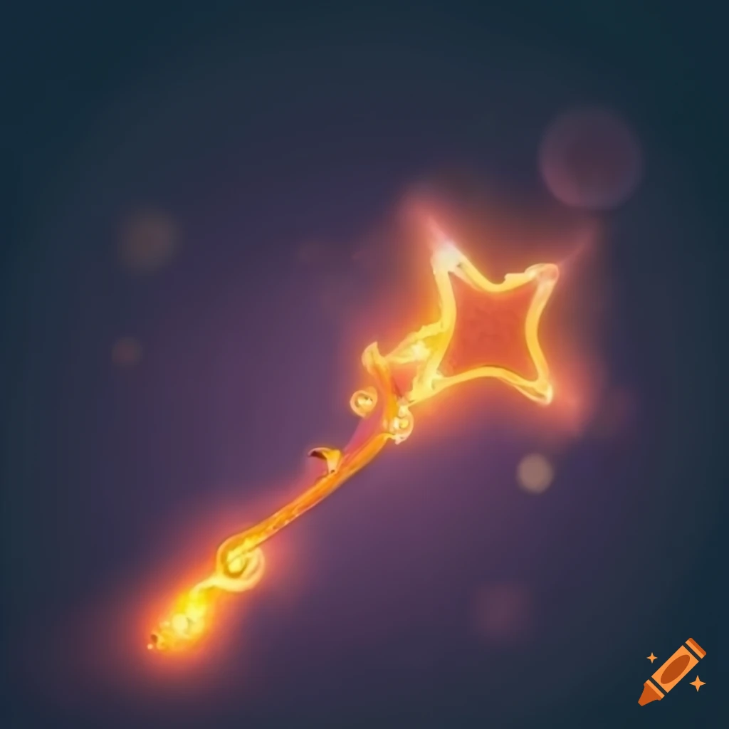 glowing fairy wand with an orange star