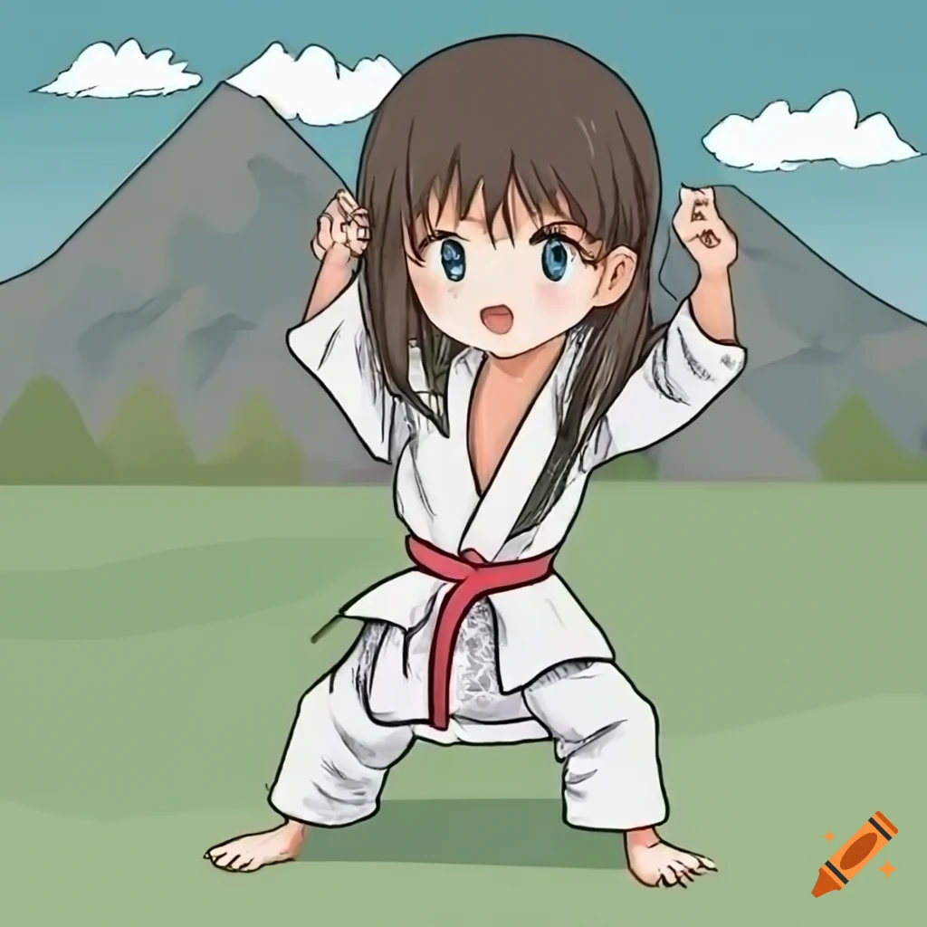 AI Art Generator: Anime, karate, male, barefoot, kick, martial arts