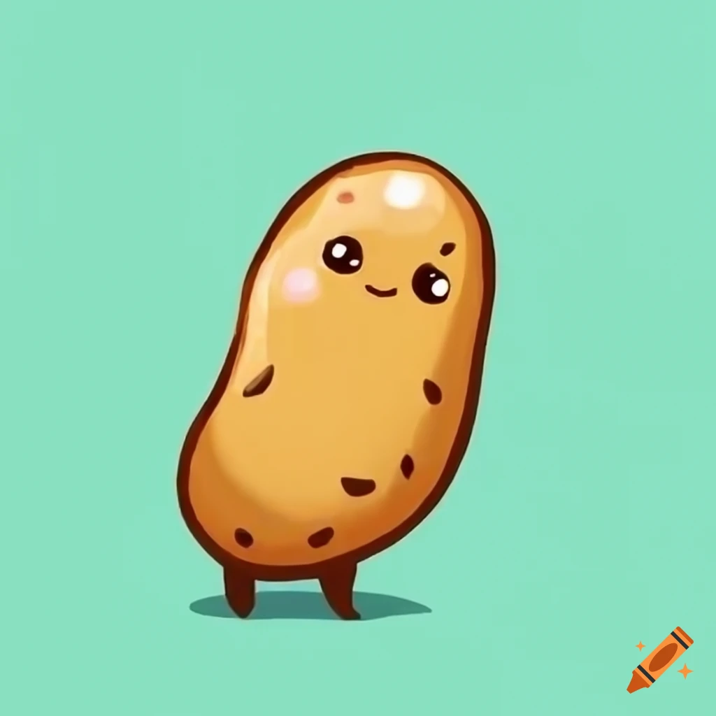 Cute potato cartoon on Craiyon