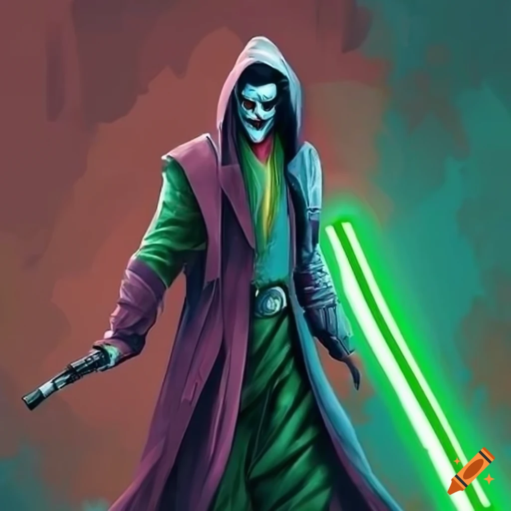 sci-fi depiction of Joker as a Jedi