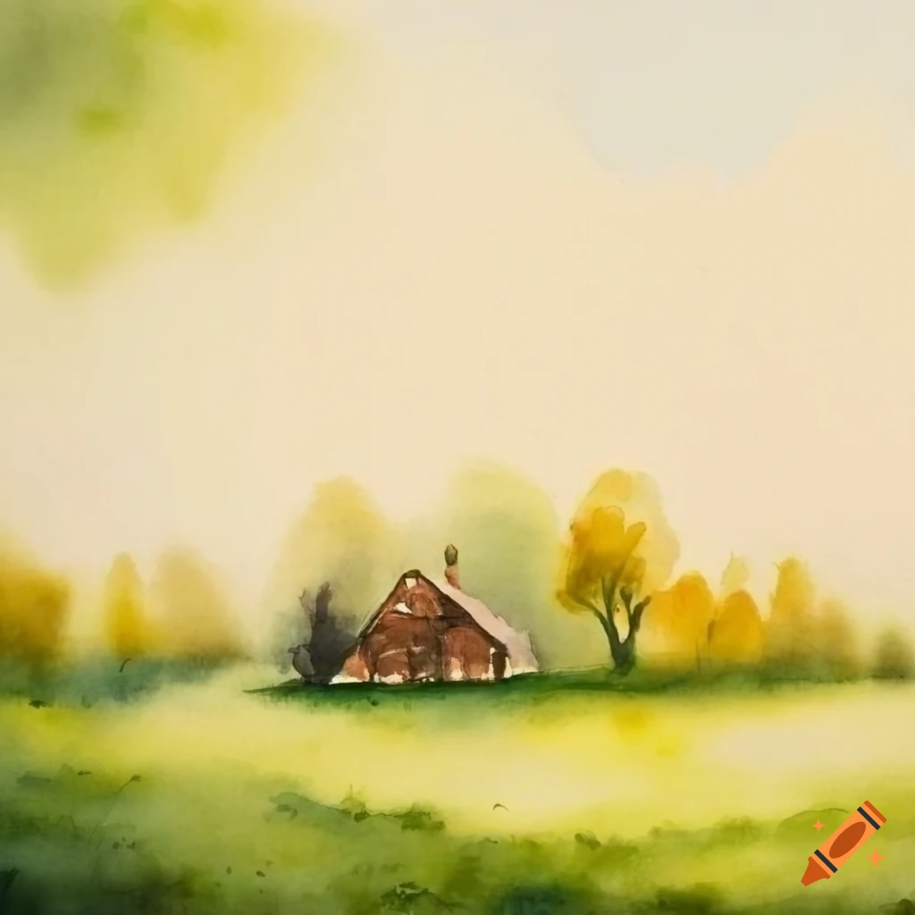 Peinture aquarelle d'un paysage d'automne on Craiyon